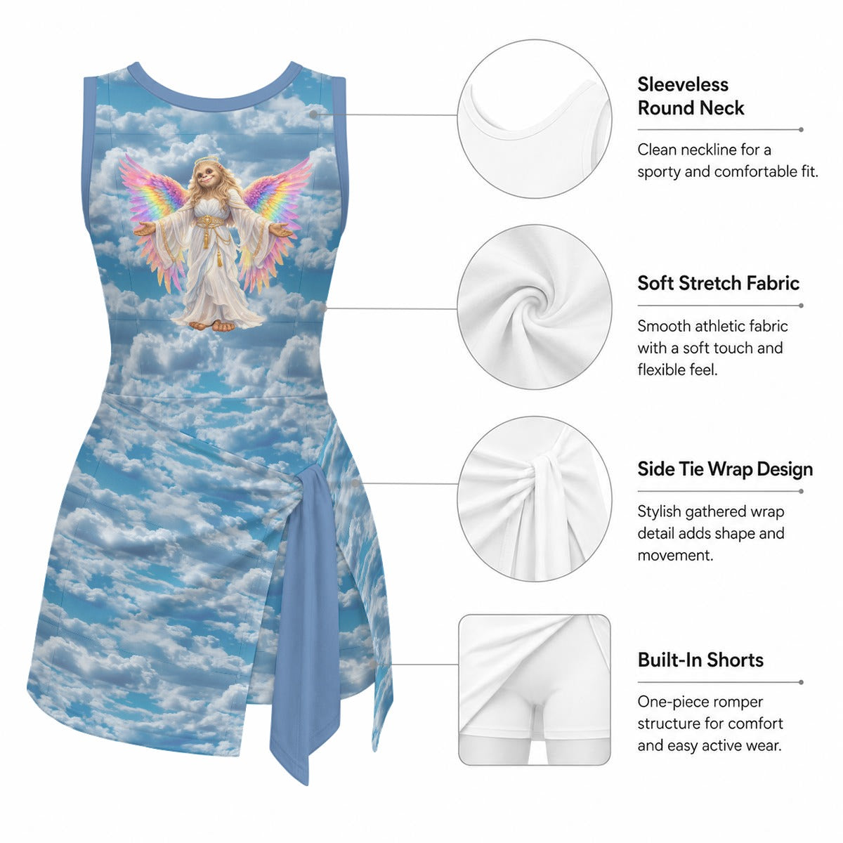 Girls Sports Romper Bigfoot Angel