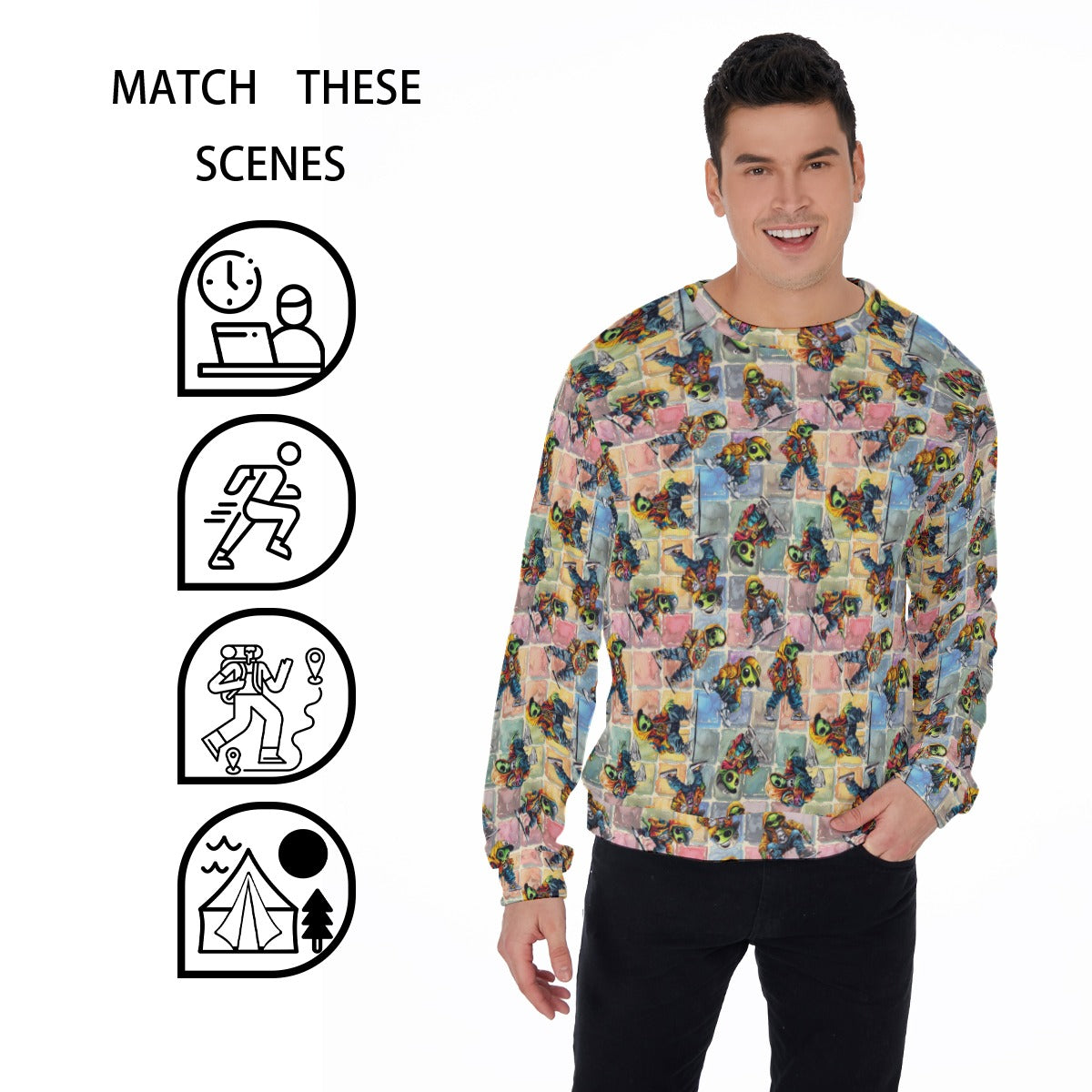 6 Alien Designs, Men’s Polyester Thickened Sweater
