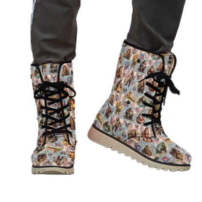 20 Bigfoot Sasquatch, Women’s Plush Velvet Lined Boots