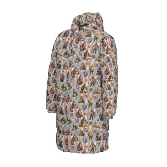 20 Bigfoot / Sasquatch Designs, Long Down Jacket / Coat