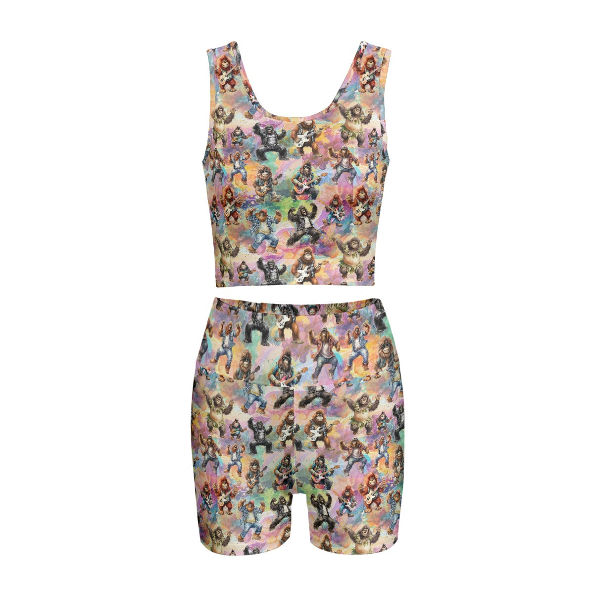 10 Bigfoot / Sasquatch Designs, Women’s 2 Piece Yoga Short Set