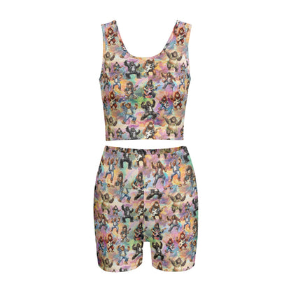 10 Bigfoot / Sasquatch Designs, Women’s 2 Piece Yoga Short Set
