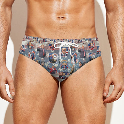 20 Donald Trump Design, Men's Drawstring Swim Briefs