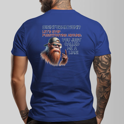 Bigfoot, Sasquatch "Disinformation" Cotton Short Sleeve Double Sided T-shirt