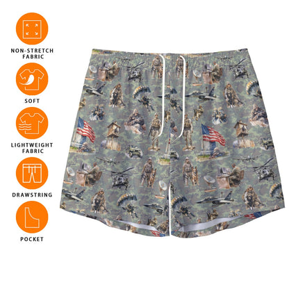 Mythical / Awesome Themed Men's Pocketed Shorts