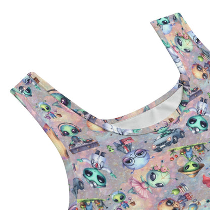 6 Alien Designs, Women’s 2 Piece Yoga Short Set