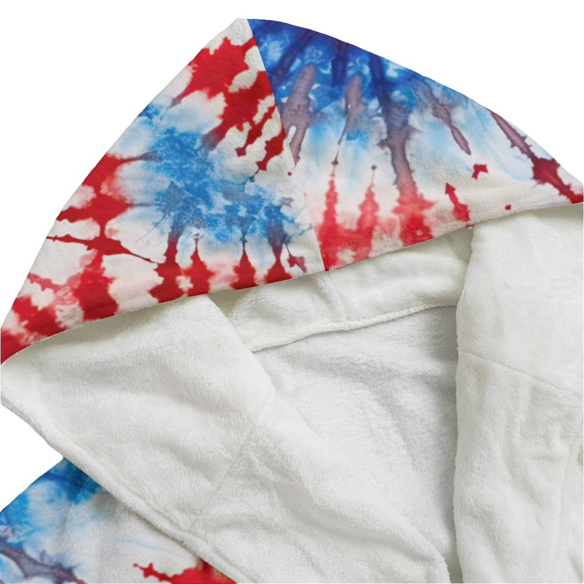 19 Tie Dye Designs,  Unisex Flannel Hooded bathrobe