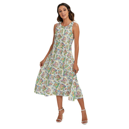 6 Fairy Designs, Women’s Sleeveless Dress With Diagonal Pockets