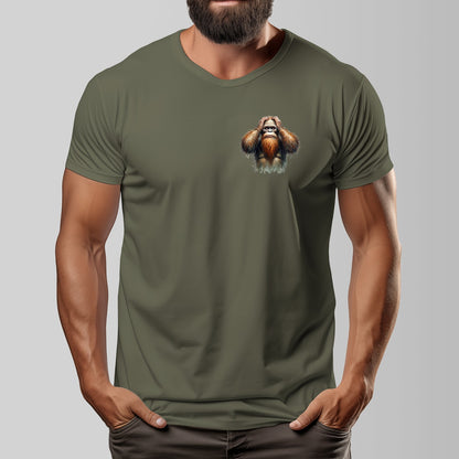 Bigfoot, Sasquatch "What The F_ck" Cotton O-neck Short Sleeve T-shirt - 2 sided