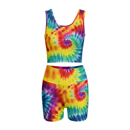 10 Tie Dye Designs, Women’s 2 Piece Yoga Short Set