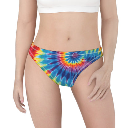 Tie Dye Women Polyester Thong Underwear, Panties, Underpants