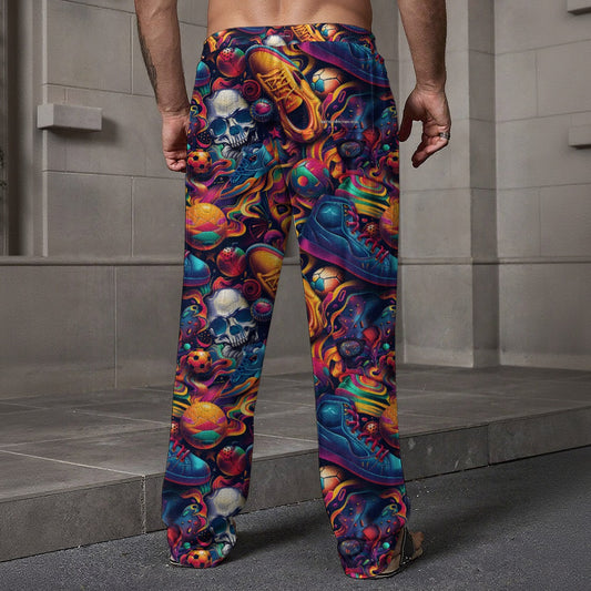Psychedelic Design, Men’s Loose Casual Pants W/ Pocket