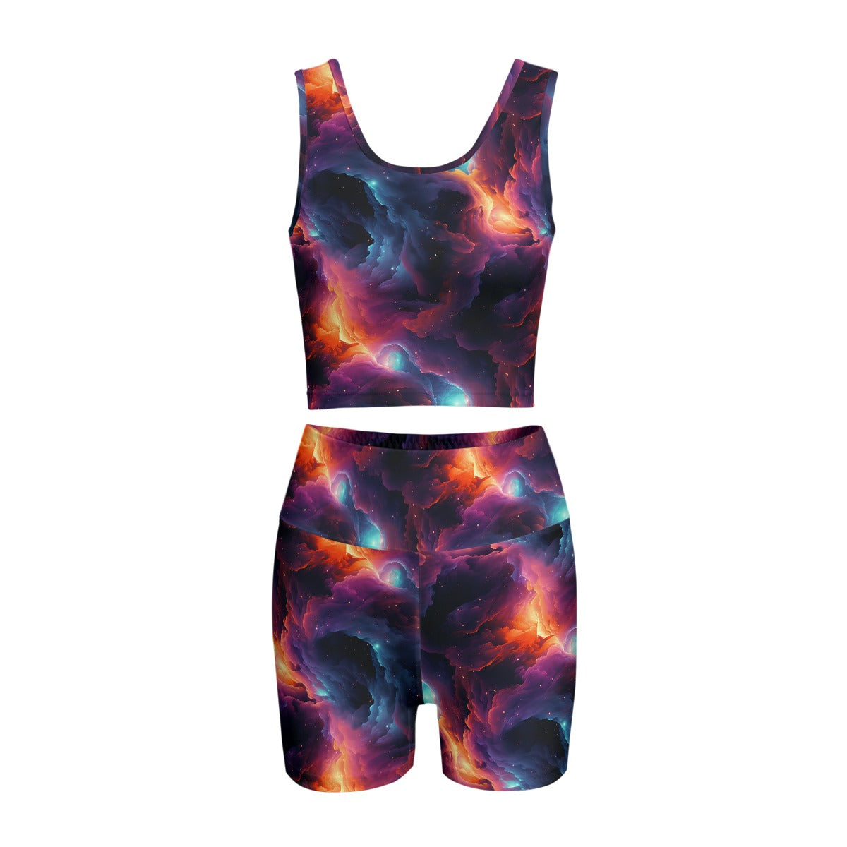 12 Galaxy / Outer Space Designs, Women’s 2 Piece Yoga Short Set