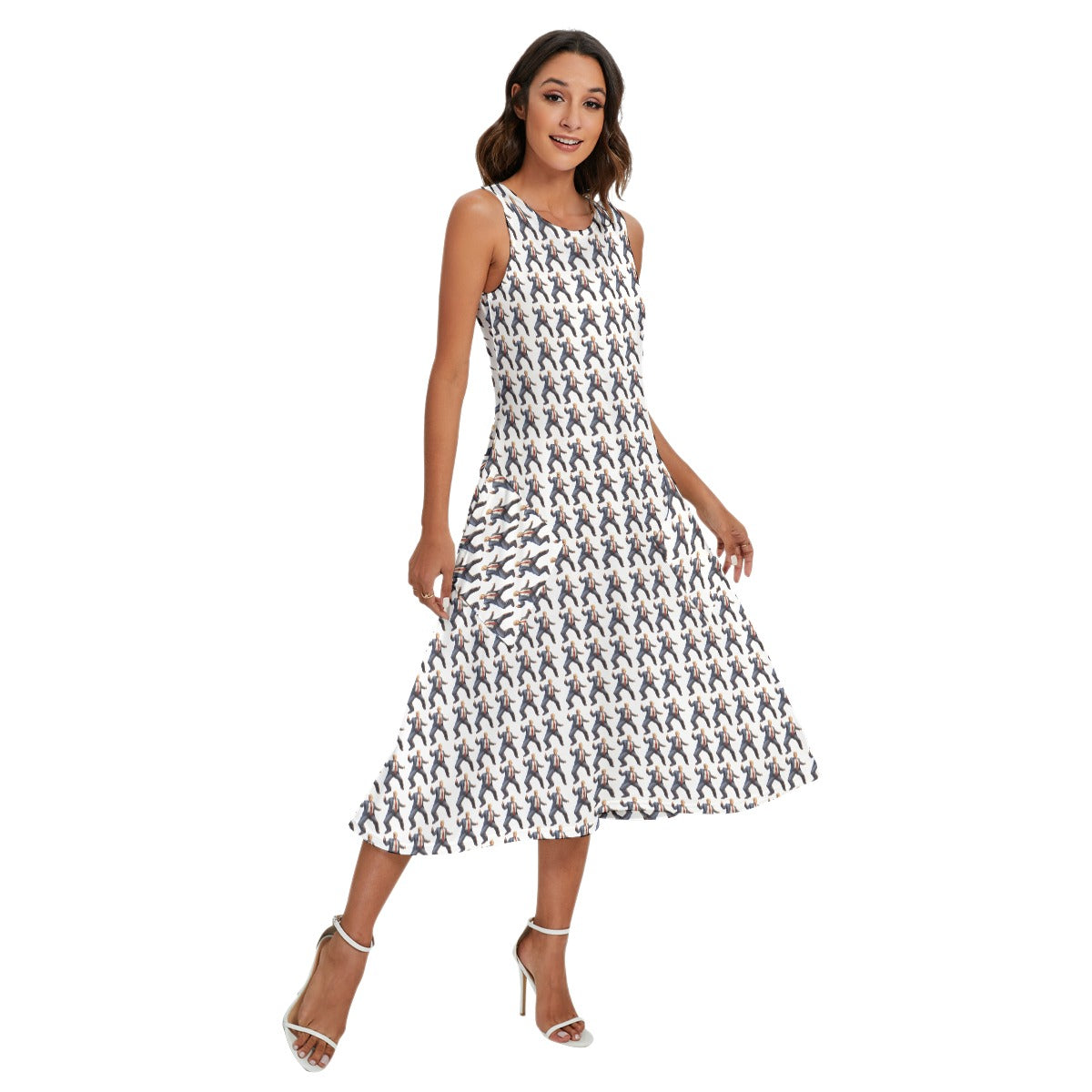 10 Donald Trump Designs, Women’s Sleeveless Dress With Diagonal Pockets