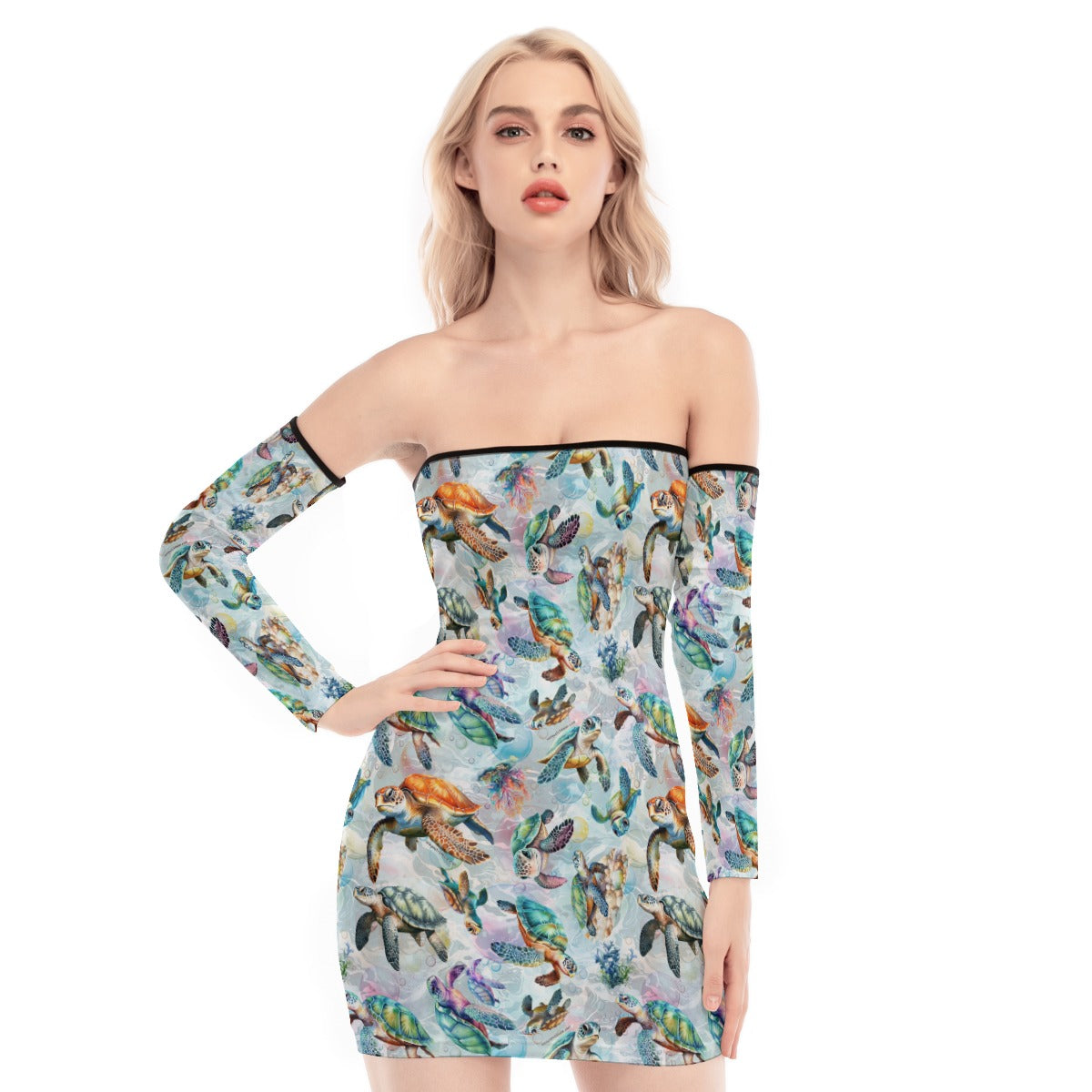 10 Animal Designs, Women's Off-shoulder Back Lace-up Dress