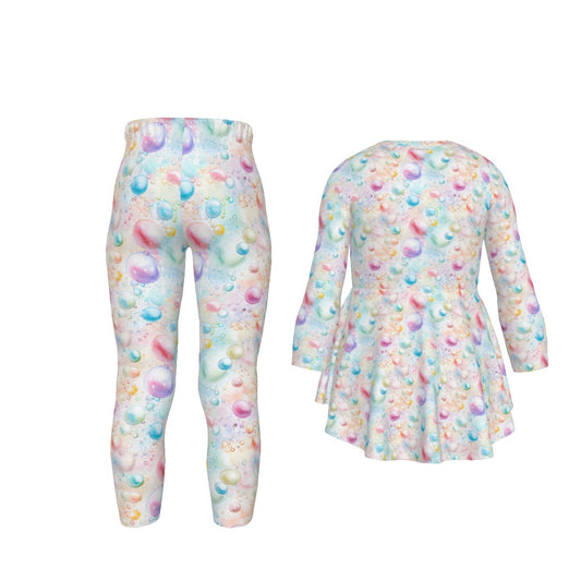 Sasquatch / Bigfoot kiss, Girls 2 Piece Casual Suit, Outfit with Ruffle Shirt