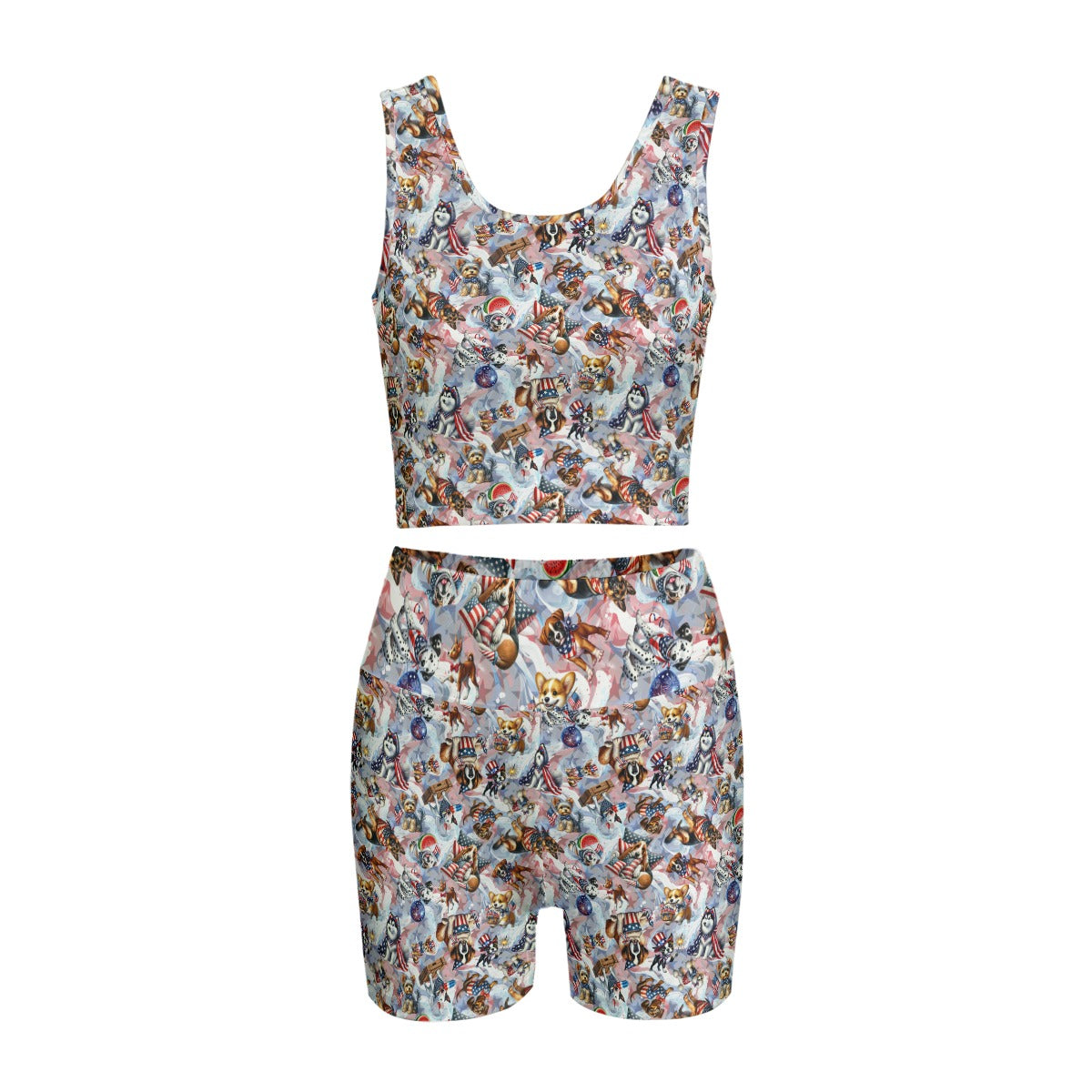 8 Patriotic Designs, Women’s 2 Piece Yoga Short Set