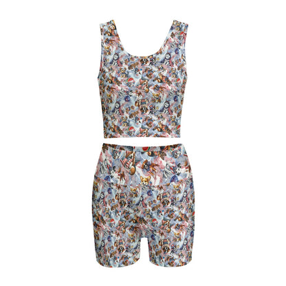 8 Patriotic Designs, Women’s 2 Piece Yoga Short Set