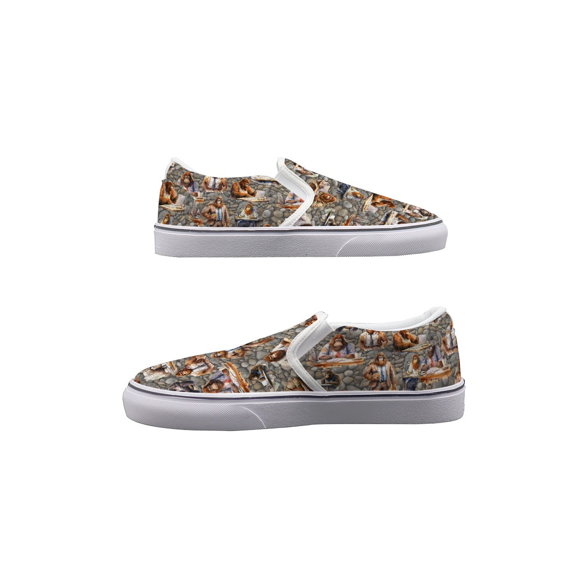 10 Bigfoot / Sasquatch Designs, Men's Slip On Sneakers