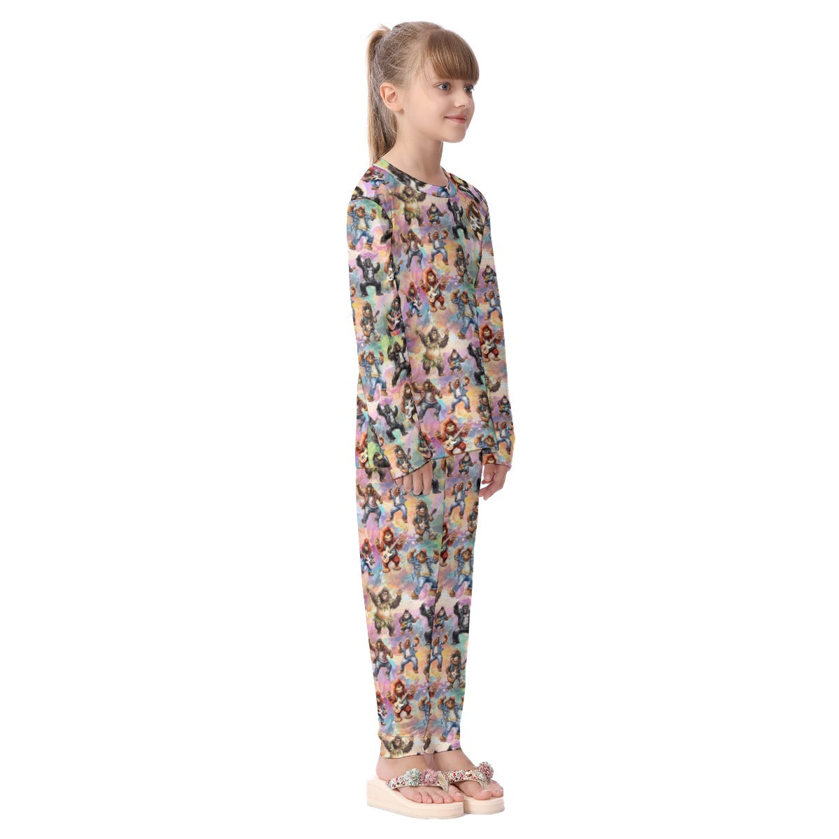 21 Bigfoot Sasquatch Designs Kid's Long Pajamas Set