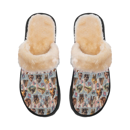 10 Bigfoot / Sasquatch Designs, Men’s Plush, Fuzzy Slippers