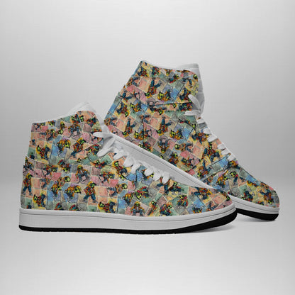 Alien Gangsters, Men's high top, lace-up, leather shoes