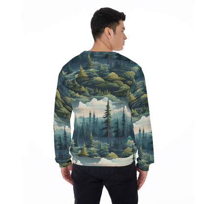 Bigfoot Sasquatch & Alien Fight, Men’s Polyester Thickened Sweater