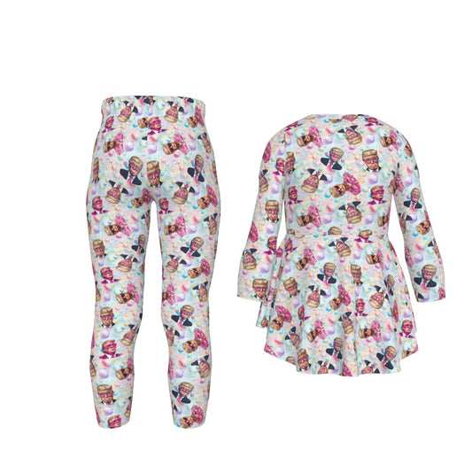 20 Donald Trump Designs, Girls 2 Piece Casual Suit, Outfit with Ruffle Shirt