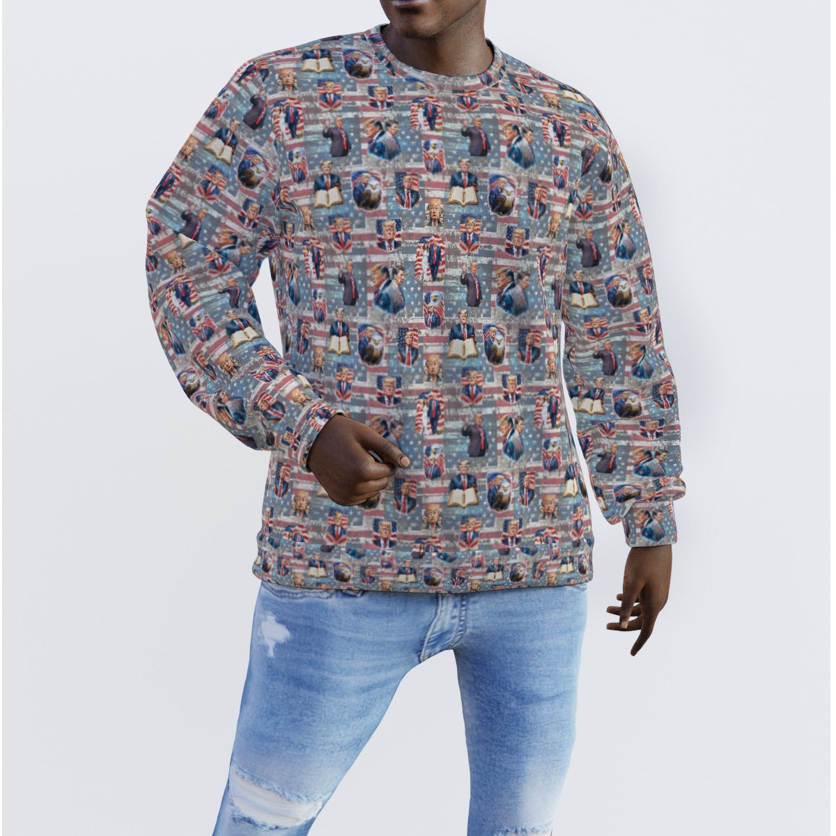 Donald Trump Poly Men's Sweater - 20 MAGA DEsigns, MAGA Sweater