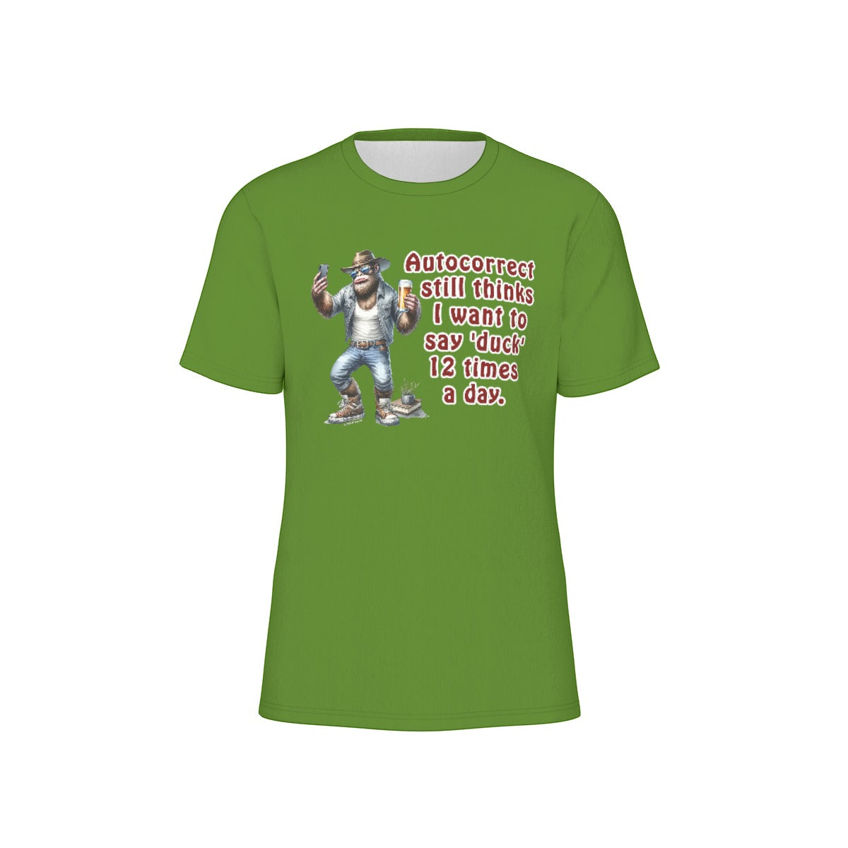 Bigfoot / Sasquatch "My autocorrect.", Unisex Short Sleeve O-Neck Cotton T Shirt