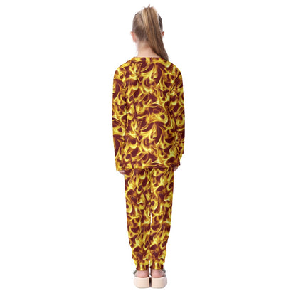 Baby Dragon on Fire,  Kid's Long Pajamas Set