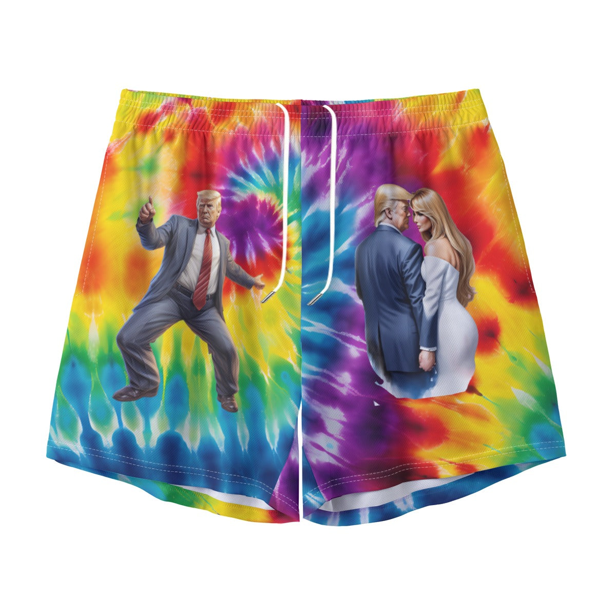 Tie Dye Donald & Melania Trump  Men's Pocket Customizable Shorts