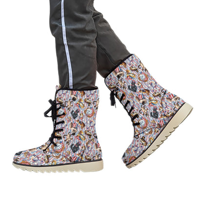 8 Patriot Designs, Women’s Plush Velvet Lined Boots