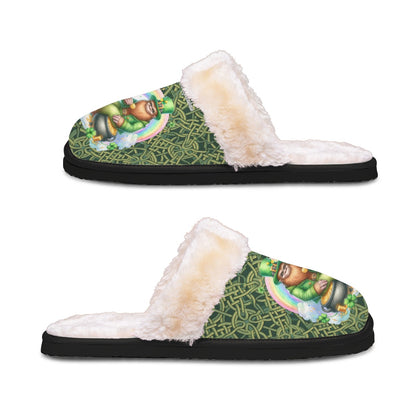 Bigfoot / Sasquatch St Patrick, Women’s Plush, Fluffy Slippers