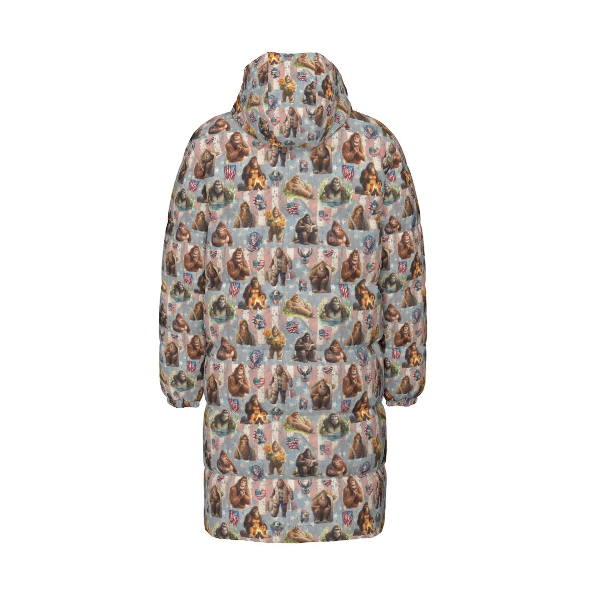 20 Bigfoot / Sasquatch Designs, Long Down Jacket / Coat