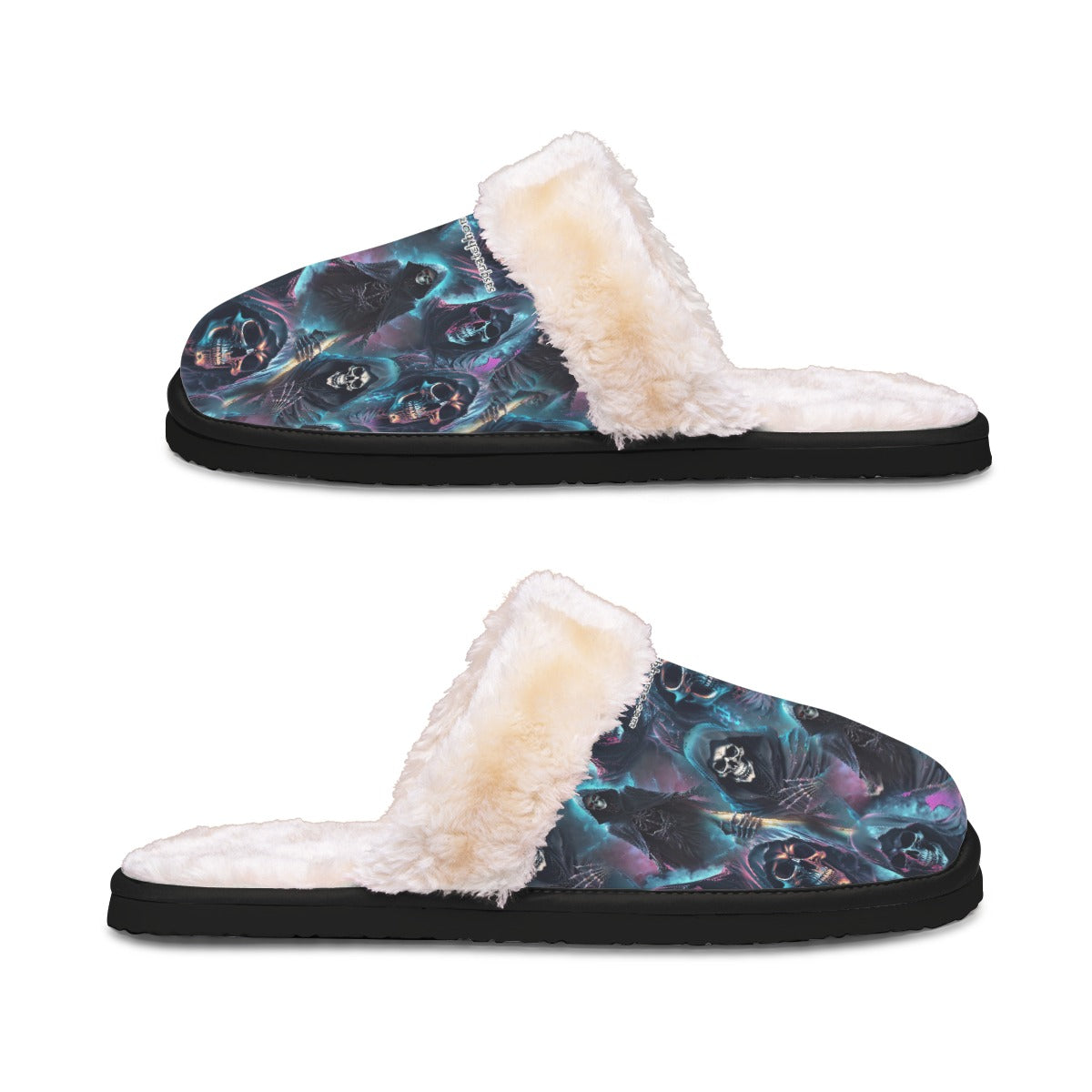 Grim Reaper, Men’s Plush, Fuzzy Slippers