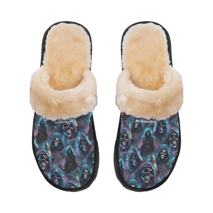 Grim Reaper, Men’s Plush, Fuzzy Slippers
