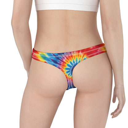 Tie Dye Women Polyester Thong Underwear, Panties, Underpants