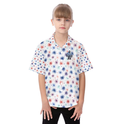"Bigfoot Always Backs The Blue",  Kid's Hawaiian Vacation Shirt