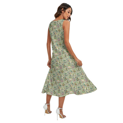 10 Bigfoot / Sasquatch Designs, Women’s Sleeveless Dress With Diagonal Pockets
