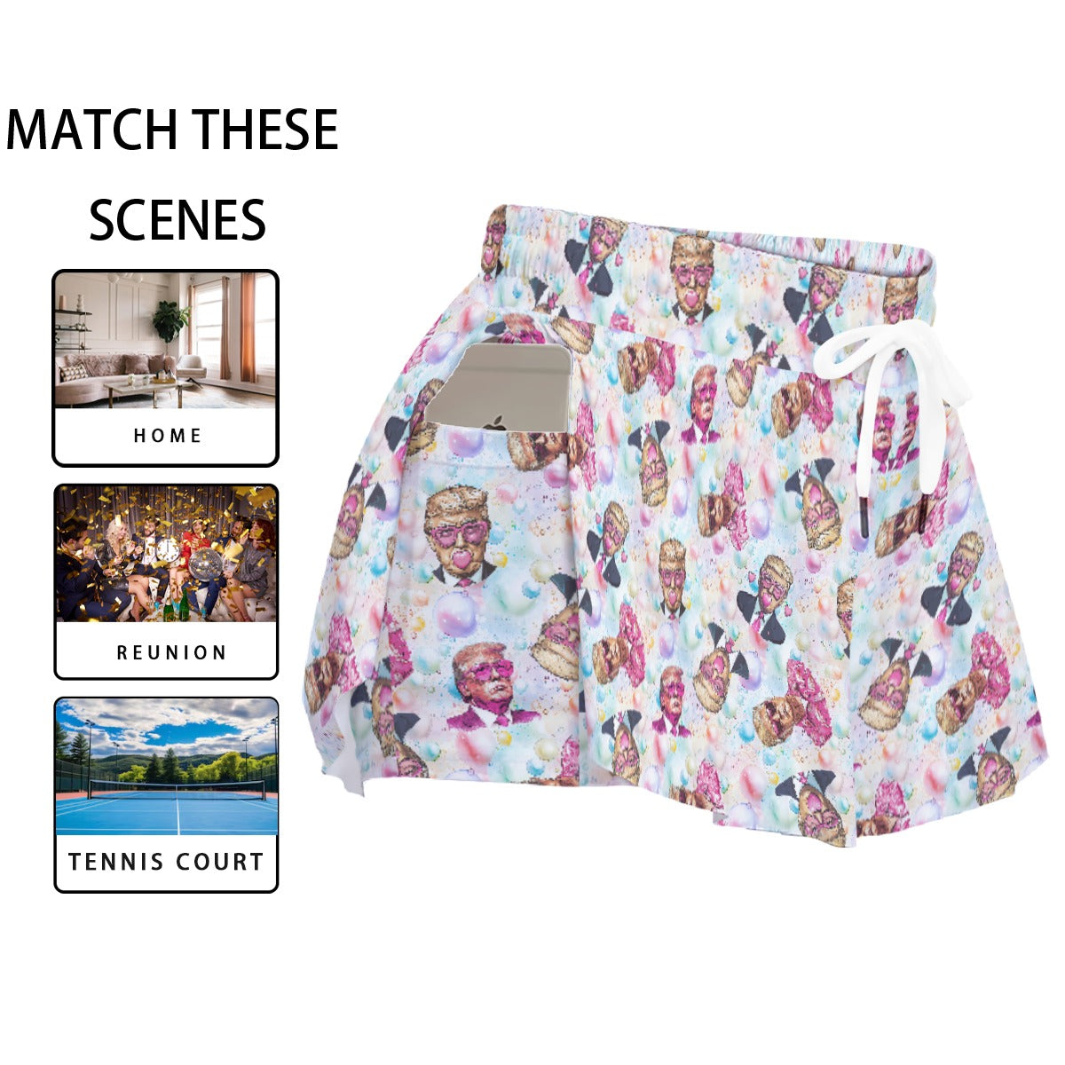 10 Donald Trump Designs, Women's Trump Sport Skorts With Pocket