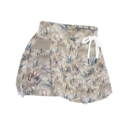 Animal Designs Sasquatch Sized Women's Sport Skorts With Pocket - Plus Sizes