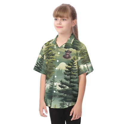 Forest Bigfoot, Sasquatch,  Kid's Hawaiian Vacation Shirt
