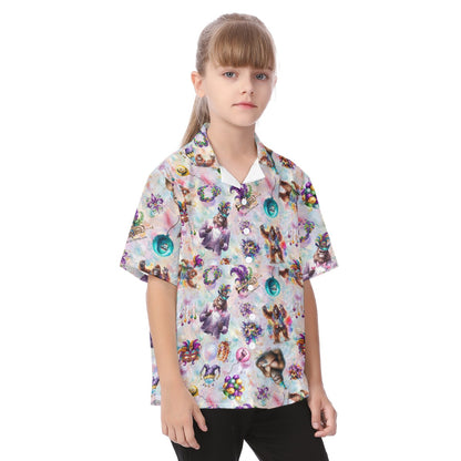 Bigfoot Mardi Gras, Kid's Hawaiian Vacation Shirt