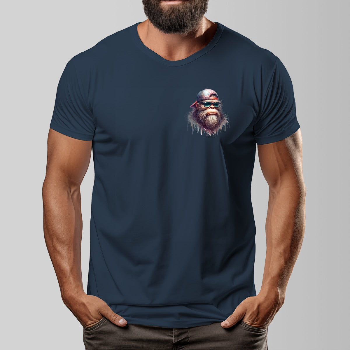Bigfoot, Sasquatch "There's One In Every Family" Cotton Short Sleeve Double Sided T-shirt