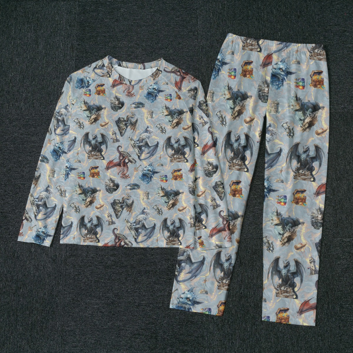 10 Misc Designs, Men’s Raglan Sleeve Pajamas with Wide Ankles