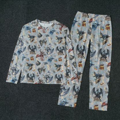 10 Misc Designs, Men’s Raglan Sleeve Pajamas with Wide Ankles