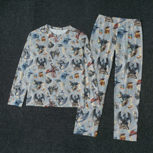 10 Misc Designs, Men’s Raglan Sleeve Pajamas with Wide Ankles