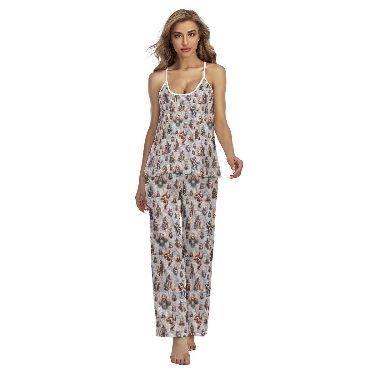 10 Sasquatch, Bigfoot Designs, Women's Cami Pajamas Set