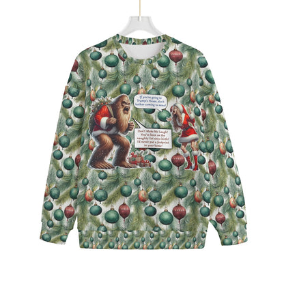 UGLY SWEATER - Bigfoot, Sasquatch,  Drop-shoulder Knitted Fleece Sweater